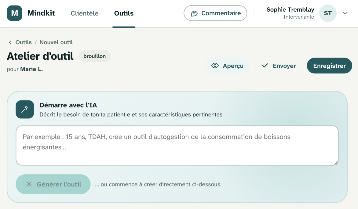 Étape 1 — l'IA propose une base
